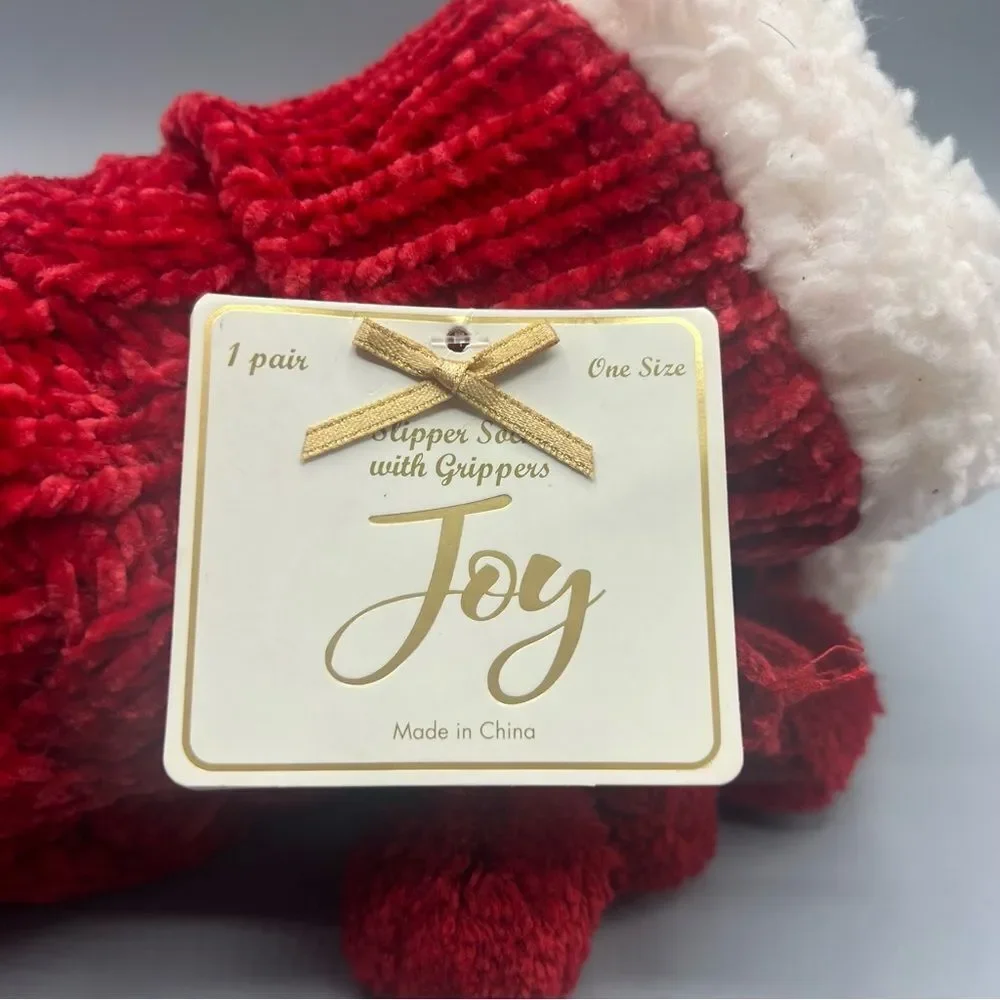 Women’s Chenille Slipper Socks Cozy Cabin Warm Winter Soft Comfy Fleece Non Slip